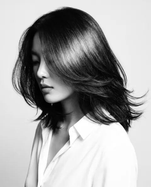 레이어드 미디엄 완성 스타일 — 미디엄